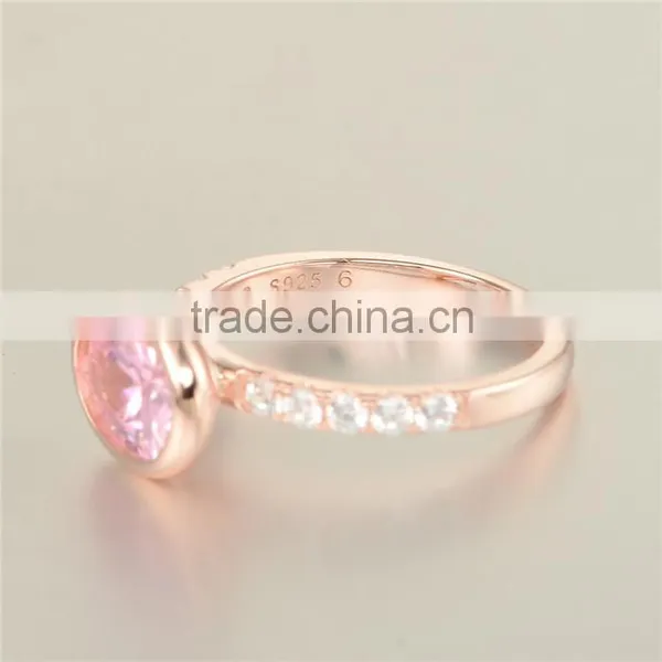Gold Plated Single Stone 925 Silver Ring Designs With Gemstone photo-3