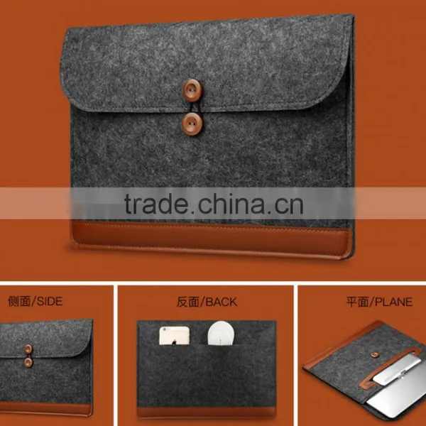 Notebook Felt & Leather Laptop Case Sleeve With Mouse Case for Macbook 11''12''13''15'' photo-2