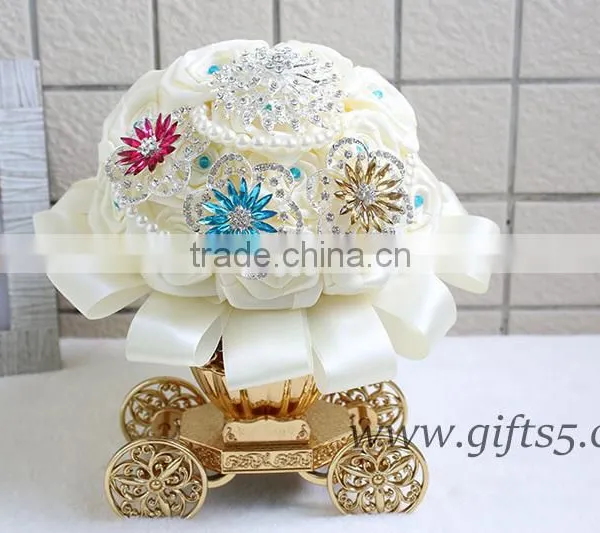 Graceful Wedding Brooch Bouquet Beaded Bouquet Bridal Bouquet photo-3