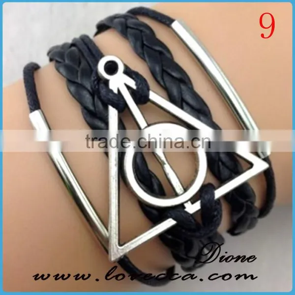 Fashion Statement Jewelry Classic Vintage Bracelets Infinitely Anchor Bracelet Leather photo-3