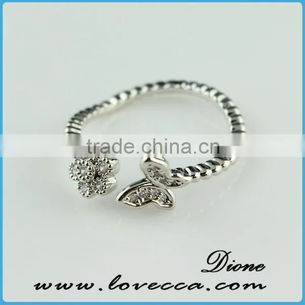 2015 New Arrival Coustom Design Lots of Rhinestone Brass White Gold Plated Ring Jewelry photo-2