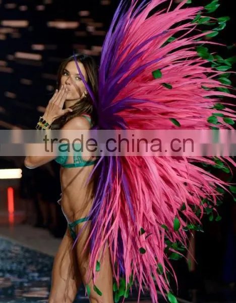 Leading Supplier CHINAZP 10-15cm Length Decorative Dyed Light Pink Stripped Coque Chicken Tail Feathers photo-6