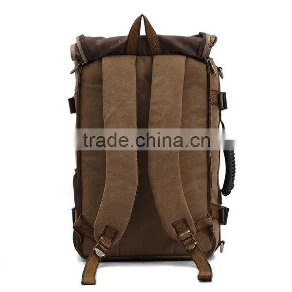 Outdoor Hiking Backpack Canvas Vintage Daypack for Travel photo-3