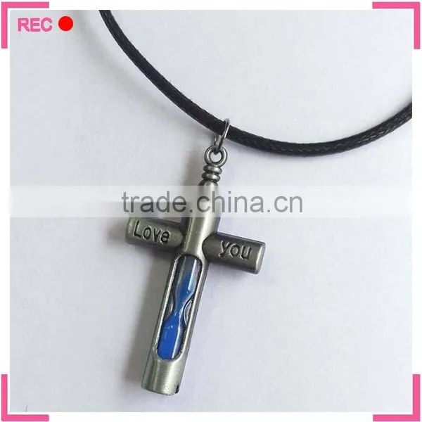 Meaningful Pendant Necklace With Cross Pendant, With Hourglass Custom Name Necklace photo-4