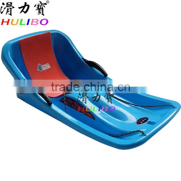 Plastic Snow Sled With Rope Brake and Backrest / Brand-New Snow Sled photo-4