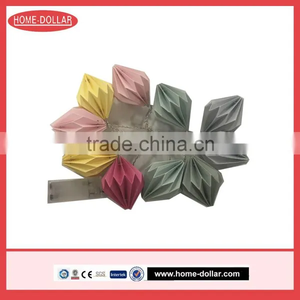 Pastel Coloued Paper Garland With 10 Warmwhite LED photo-2