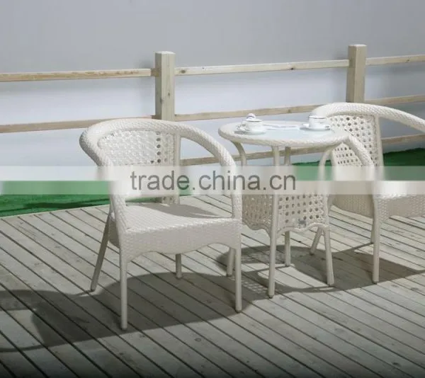 Hexagonal 2 Seater Table Set Used Cafe Poly Rattan Furniture Restaurant photo-2