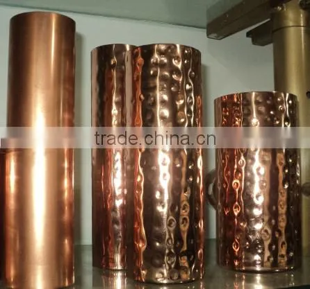 Decorative Metal Vase Brass/Copper 6 Inch Height Rose Copper and Gold Color photo-3