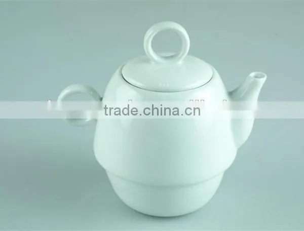 White Cheap Ceramic Teapot With Cup Set for Tea/coffee Use photo-3