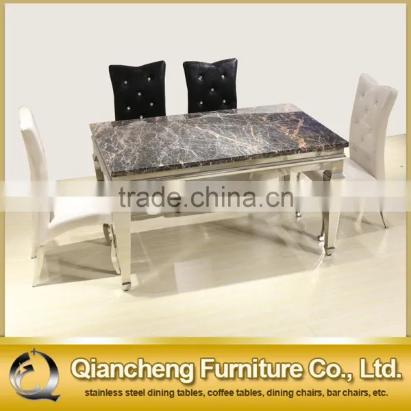 Unite State Style Modern Designs Square Marble Top Dining Table photo-3