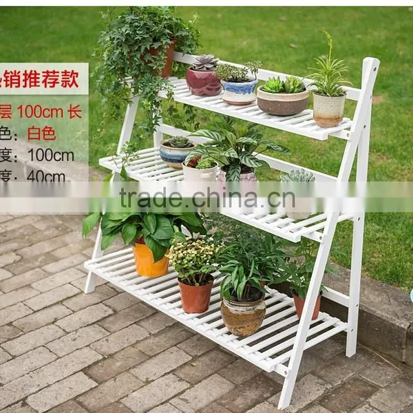 High Quality Wooden Folding Flower Shelf photo-2