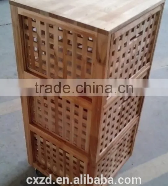 2017 New Design High Quality Wholesale Walnut Wood Laundry Basket photo-3