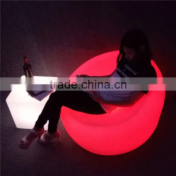 PE Plastic LED Bar Furniture 90*90*86cm Illuminated LED Big Round Sofa Chair With Remote Control photo-4