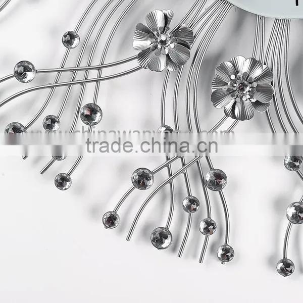 Metal Wall Clock With Flower Digital Clock photo-3