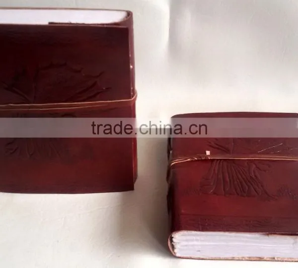 Handmade Vintage Embossed Lady Under Tree Strap Closure Leather Notebook photo-3