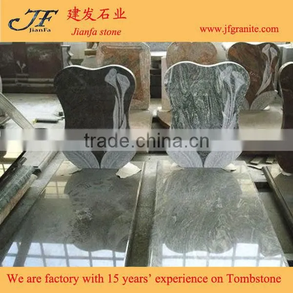 Different Colors Flower Granite Carved Beautiful Gravestone photo-6