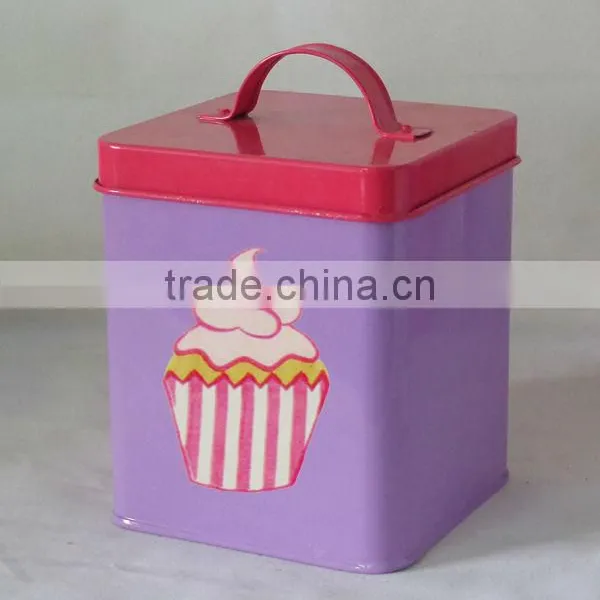 Transfer Decal Two Color Square Square Metal Box