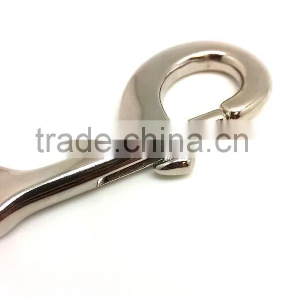 4-3/4" Solid Brass Hook in Nickel Plate, Solid Brass Swivel Eye Metal Snap Hook photo-4