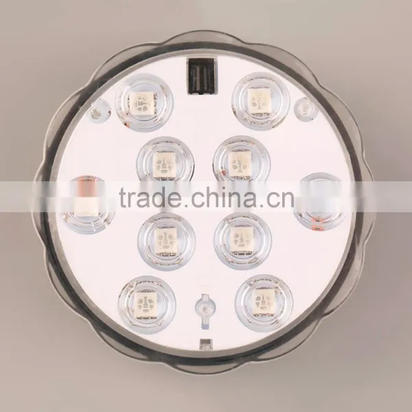 1Pc Remote Control RGB 10LED Multi-function Underwater Light For Diving/fish Lamp photo-4