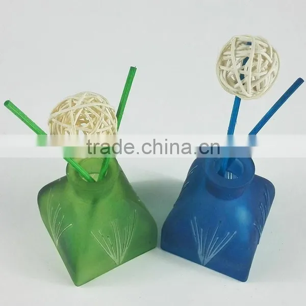 Green and Blue Yurt Glass Bottle for 50ml Reed Diffuser With Cork/glass Stopper photo-2