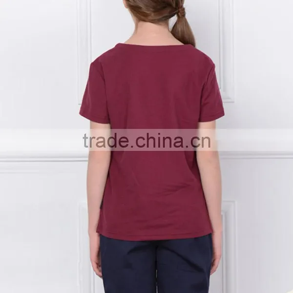 British Academy Style 2017 New Light Chinese Style School Boys and Girls Red Short Sleeved T-shirt Custom photo-6