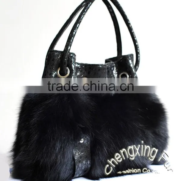 CX-H-27A Good Quality Wholesale Price Genuine Fox Fur Handbag photo-6