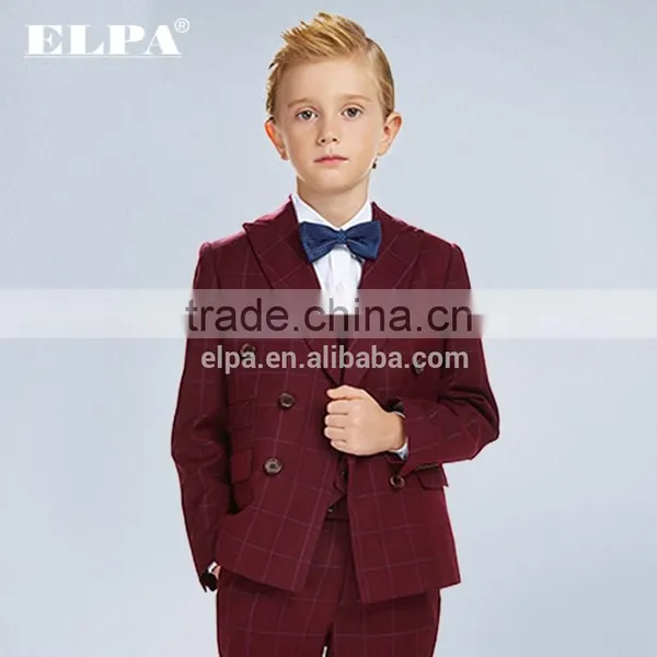 ELPA Plaid Kids Fashion Clothes Fancy 3 Pieces Woolen Kids Boy Suit photo-2