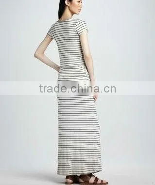 2013 New Arrival Stripe Linen Maxi Dress 3045 photo-2