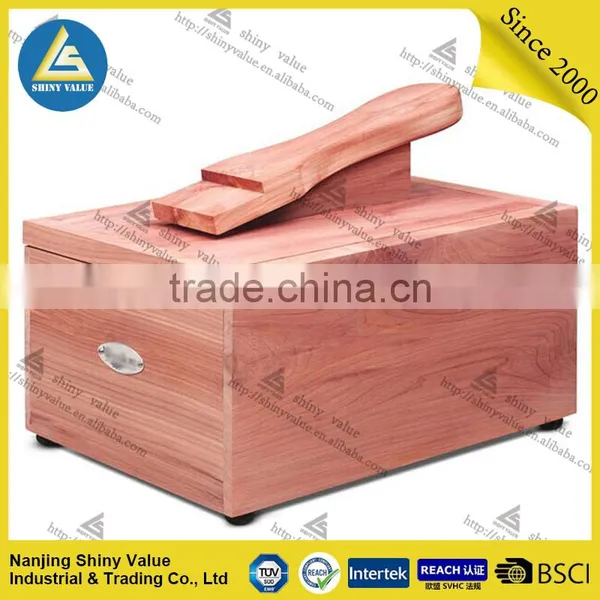 Custom Design Logo Available Fancy Quality Cedar Wood Box for Shoe Care Products photo-4
