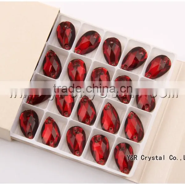 Red Teardrop Sew on Crystal Stones,sew on Crystal Strass,sew on Rhinestones photo-2