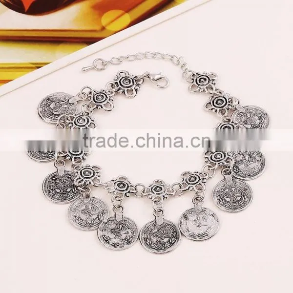 Gypsy Sandals Gold Silver Turkish Coin Bracelet Anklet Ankle Beach Foot Jewelry Chain photo-5