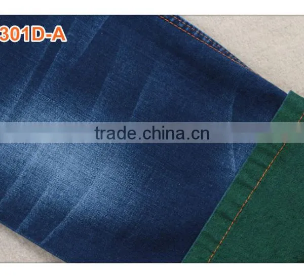 Cotton Tencel Dark Indigo Color Slub Denim Fabric photo-3