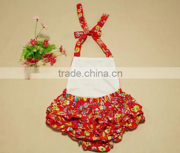 2017 Wholesale Colored Printed Flower Rompers Cotton Jumpsuit photo-5