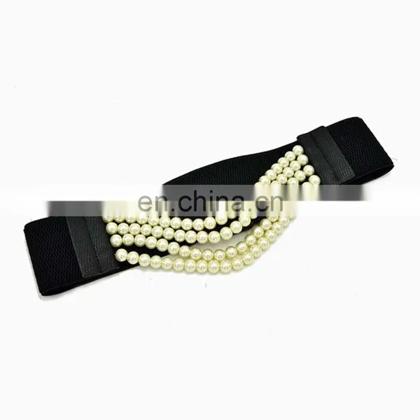 Yiwu Factory Wholesale Woman Ladies Fashion Elastic Corset Belt With Pearl photo-4
