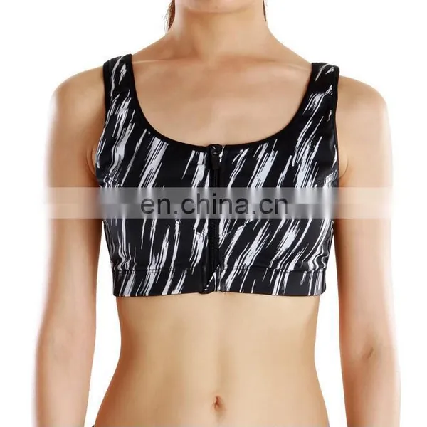 Moisture Wicking Soft Yoga Wear Print Cotton Sports Bra With Band#S150026 photo-6