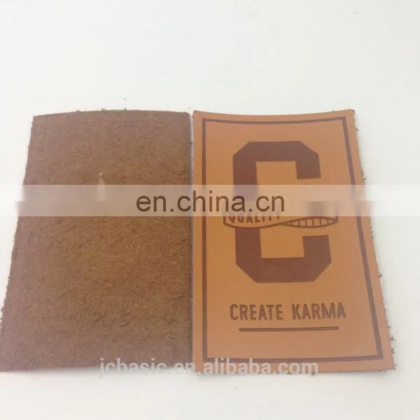 Custom Made CMYK Printing Brand Logo Clothing Leather Labels,garments pu Leather Patch Label photo-3