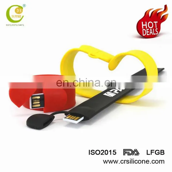 Anniversary Unisex Promotional Gift Silicone Bracelet Usb Silicone Wristband Slap Band Usb Flash Drive photo-5