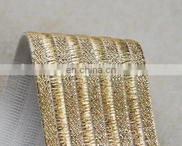 Hot Sale Lurex Elastic Tape Elastic Band With Gold Thread for Clothes photo-4