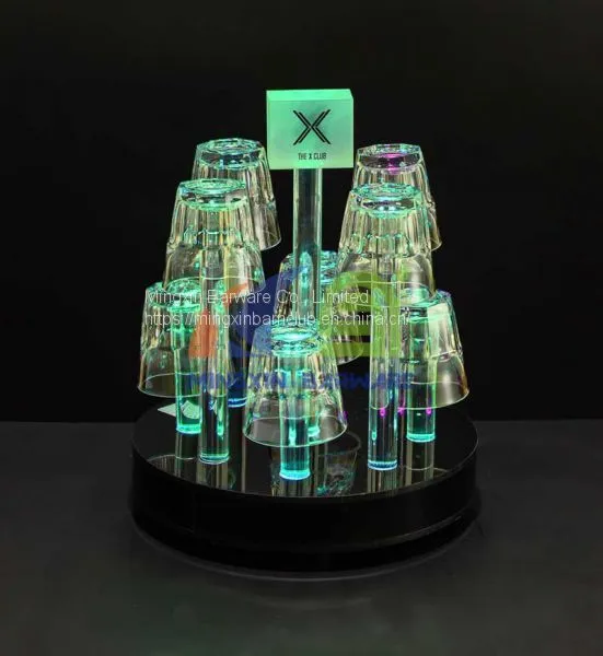 8 Headed LED Glass Holder Led Serving Tray for Sale LED Acrylic Serving Tray