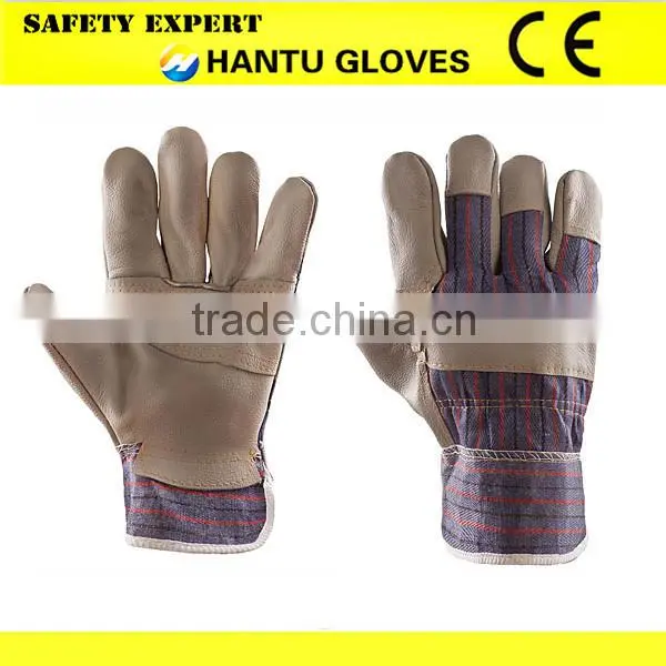 Top Quality Full Palm EN388 Leather Work Glove Safety Glove photo-5
