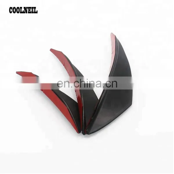 Auto Body Black Carbon Fiber Spoiler Fit Front Bumper Lip Splitter Fin Air Knife photo-4