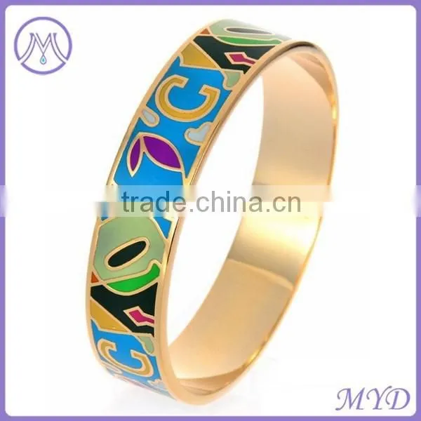 European Fashion Stainless Steel Enamel Cuff Bangle photo-5