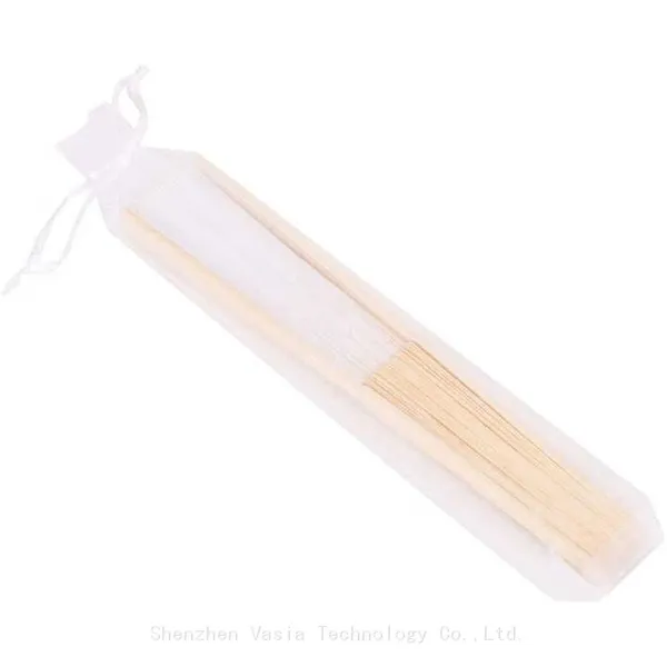 Wholesale Custom Printed Logo Bamboo Folding Hand Fan for Wedding Wooden Hand Held White Paper Folding Hand Fan photo-3