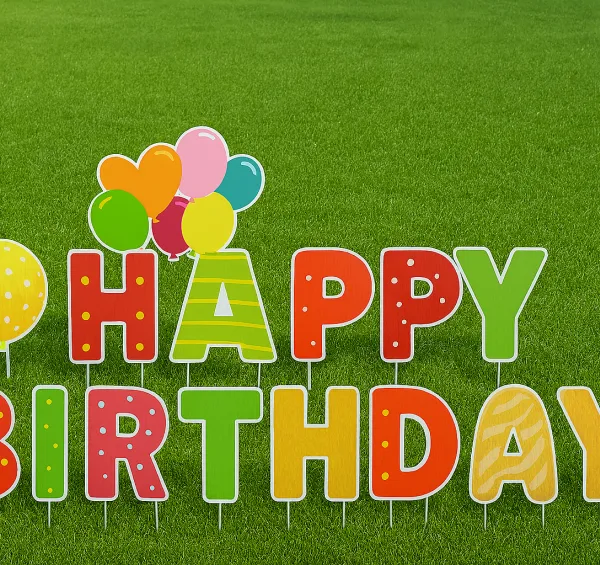 Colorful Die Cut Coroplast Letters 5mm Corrugated Birthday Yard Signs photo-2