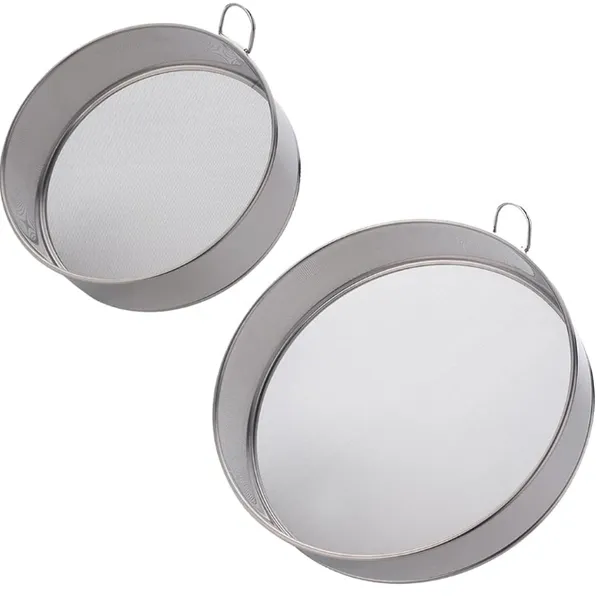 Stainless Steel Flour Sifter, Kitchen Cake Flour Fine 80 Mesh Strainers Sieve for Baking Cake Bread