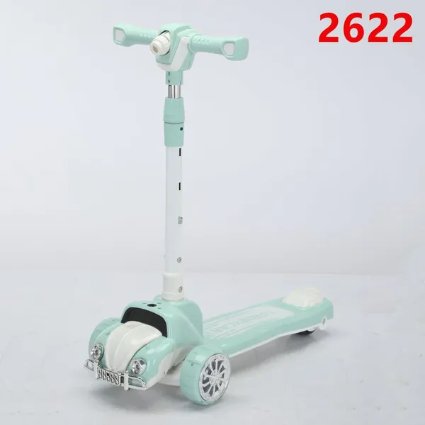 Children's Scooters Children's 3-wheel Music Glowing Folding Toys, Outdoor Sliding Sports, Boys and Girls Kids Kick