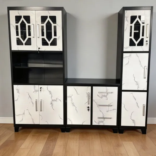 Export Knock‑down Cabinet Marble Heat Transfer Kitchen Storage Cabinet photo-5