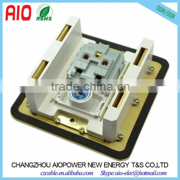 120X120mm Two Door Soft Start Universal 3 Pin Power Socket + 3 Pin XLR Plug Floor Socket photo-4