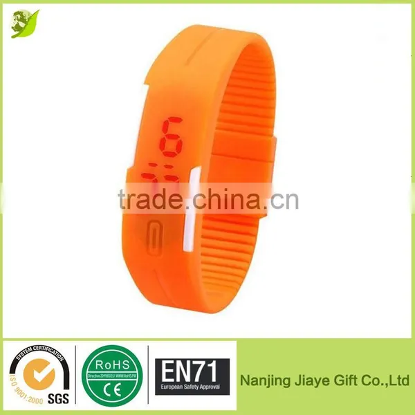 Silicone Rubber Girl Led Watch for Sports