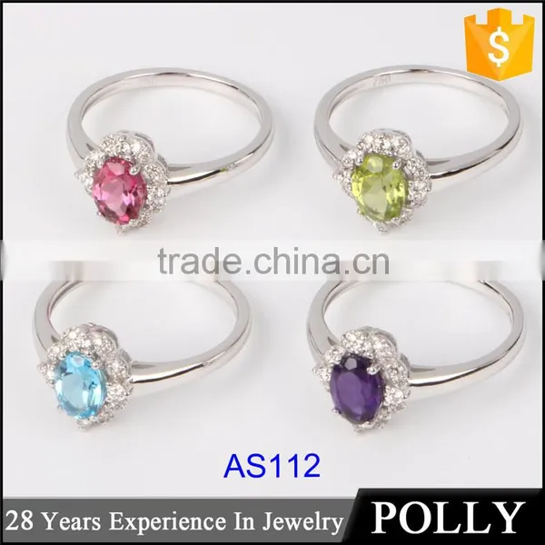 Luxury 18k Women Engagement Wedding Natural Blue Sapphire Rings photo-4